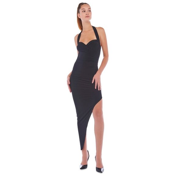 Norma Kamali Cayla Side Drape Gown in Black XSmall New Womens Long Dress - Picture 10 of 14